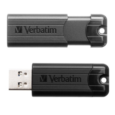 VERBATIM USB memorija PinStripe, USB 3.2 Gen 1, 128 GB, crna