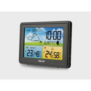 BALDR Meteorološka stanica BD-908, bežični vanjski senzor, mjerenje temperature i vlage, crna