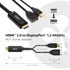 CLUB 3D Aktivni adapter HDMI 2.0 na DisplayPort 1.2, 4K 60 Hz HDR, crni