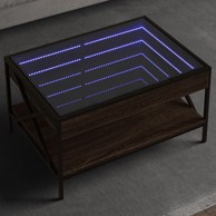 Stolić s beskonačnim LED svjetlima boja hrasta 70x50x38 cm