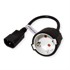 ROLINE Naponski kabel, IEC320 C14-CEE 7/7, M/F, 0.3m, crni