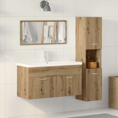 Set kupaonskog namještaja 3-dijelni, artisan hrast