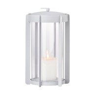 ZONE Svijetlo siva LED lanterna s USB (visina 25 cm) Firefly 