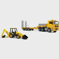 BRUDER Kamion s niskopodnom prikolicom MAN TGA s JCB MIDI