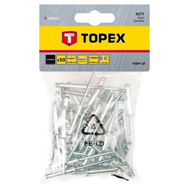 TOPEX Zakovice aluminijske, 4,8 × 12,5 mm, 50 kom