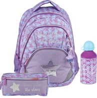 STREET Školski ruksak, ergonomski, set 3/1, GLITTER STAR