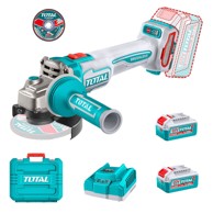 TOTAL akumulatorska kutna brusilica 20 V, 125 mm, 1200 W, TAGLI2120272E, set s 2 baterije 5 Ah i punjačem