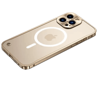 SYMFONY Metalni magnetski poklopac za iPhone 15 Plus, MagSafe, zlatni