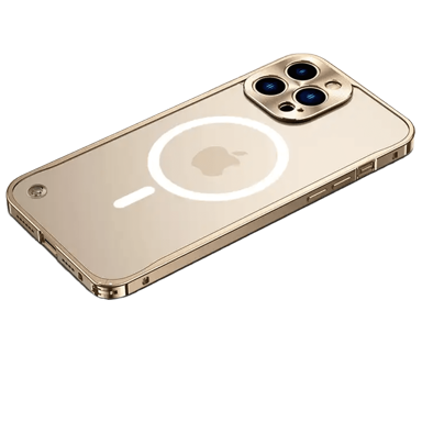 SYMFONY Metalni magnetski poklopac za iPhone 15 Plus, MagSafe, zlatni