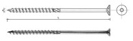 Vijak za drvo s upuštenom glavom Torx T25 5x90 mm