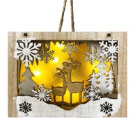 Božićni ukras LED slika, 12×9.5 cm