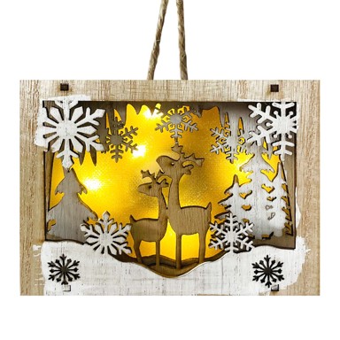 Božićni ukras LED slika, 12×9.5 cm