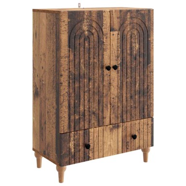 Komoda uz krevet, dimenzije 66 x 34,5 x 95 cm, konstruirano drvo, staro drvo