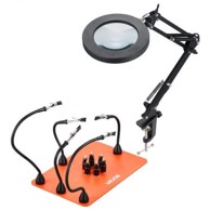VEVOR Postaja za lemljenje magnetske pomoćne ruke, 279x178x3 mm, LED lupa lampa