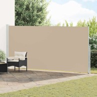 Retraktabilna bočna tenda, 200 x 500 cm, 100% poliester, željezo i čelik, bež