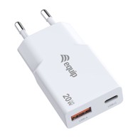 EQUIP GaN Slim zidni punjač, USB-C/USB-A, PD 3.0, 20 W, bijeli