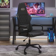 Masažna gaming stolica, crna, umjetna koža