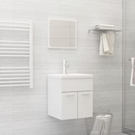 Set kupaonskog namještaja od iverice visoki sjaj bijeli