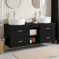 Set kupaonskih ormarića 3 kom 49,5 x 44,5 x 65 cm, crni