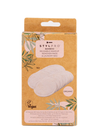 STYLPRO Višekratni jastučići od bambusa za uklanjanje šminke (16 kom) s vrećicom za pranje