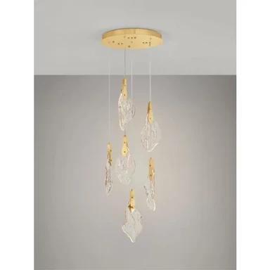 BELLINA Luster NL9187012, LED, TRIAC prigušljiv, 6 izvora svjetla, IP20, 24 W, 3000 K, staklo, zlatna