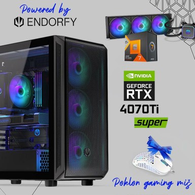 FUTURAIT Stolno računalo Endorfy GamerPC / AMD Ryzen 7 7800X3D, 32GB, 1TB SSD+2TB HDD, NV RTX 4070Ti Super, Windows 11 Pro