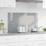 Kuhinjski zaslon svijetlosiva 90x50x0,6 cm kaljeno staklo