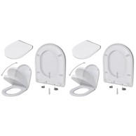 Toaletne daske s mekim zatvaranjem 2 kom plastične bijele