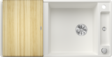 BLANCO Sudoper Axia III XL 6 S-F InFino, Silgranit, daska drvo, glečer bijela