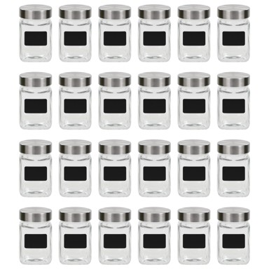 Staklenke za pohranu s naljepnicom, 24 kom, 300 ml