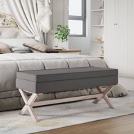 Tabure za pohranu tamnosivi 110 x 45 x 49 cm od tkanine