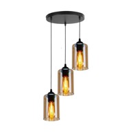 CANDELLUX LIGHTING Crna visilica sa staklenim sjenilom Bistro