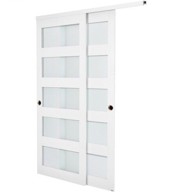 VEVOR Klizna vrata ormara, 5 panela, matirano staklo, 1524x2032 mm, bijela