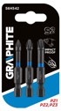 GRAPHITE Udarni bitovi PZ1/PZ2/PZ3, 50 mm, 3 kom.