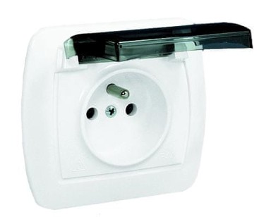 CHORD Hermetička utičnica Z/U IP44 KN047 s poklopcem