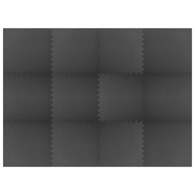 Podne prostirke Komplet12, EVA pjena, crna, 12 kom, 4,32 m²