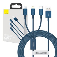 BASEUS Kabel, Superior Series, 3u1, USB na micro USB / USB-C / Lightning, 3.5A, 1.2m