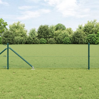 Zavarena žičana ograda s 7 šiljastih stupova, zelena, 0.6x10 m, čelik