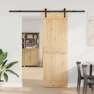 Klizna vrata Narvik, 70 x 210 cm, 213,5 cm, prirodna i crna