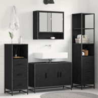 Set namještaja za kupaonicu, 4 kom, 90 x 33 x 60 cm, crni hrast
