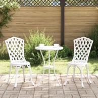 GARDEN PLEASURE Set Bistro Vrtni 3-dijelni, bijeli, lijevani aluminij