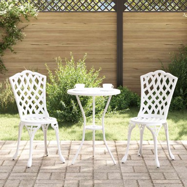 GARDEN PLEASURE Set Bistro Vrtni 3-dijelni, bijeli, lijevani aluminij