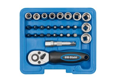 SW-STAHL Set alata 1/4″ gedore sa račnom i nastavci 5-13mm, bitovi, 28 dijelni, S2143