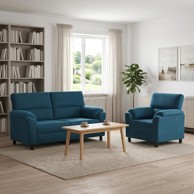 Set sofe 2 kom baršun, plava