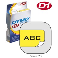 DYMO D1 vrpca, 6 mm x 7 m, crno-žuta