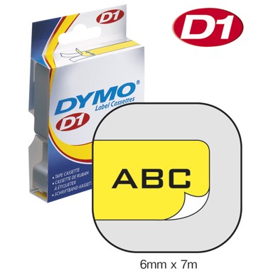 DYMO D1 vrpca, 6 mm x 7 m, crno-žuta