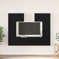 Set TV komoda s policom, crni hrast