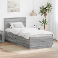 Krevetna konstrukcija s LED lampicama 100 x 200 cm, siva sonoma