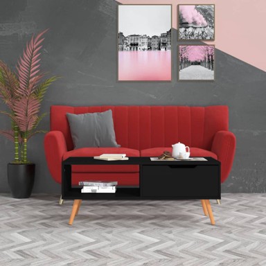 Stolić za kavu crni 100 x 49,5 x 43 cm od iverice