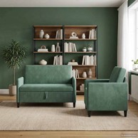 Set sofa s pohranom 2 kom od poliestera, morskozeleni